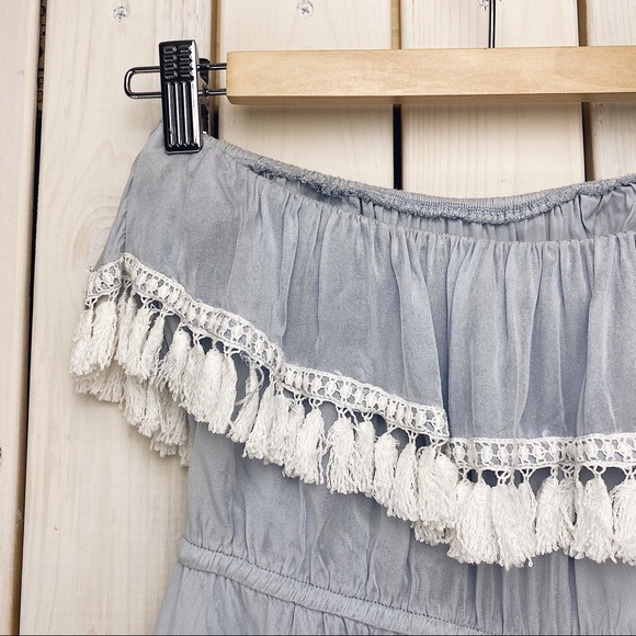 L’ ATISTE by Amy | Blue Strapless Tassel Romper - Picture 9 of 12